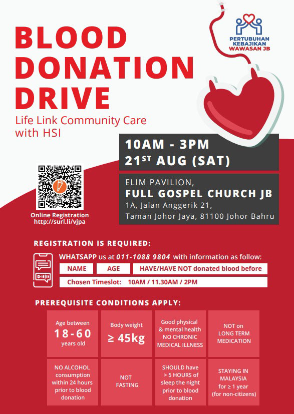 Blood Donation Drive - Full Gospel Church Johor Bahru